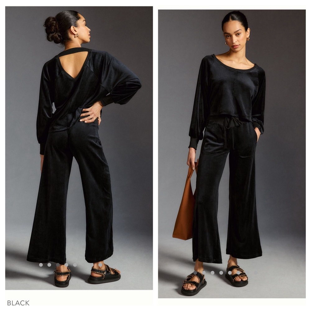 Anthro velour wide legged pants